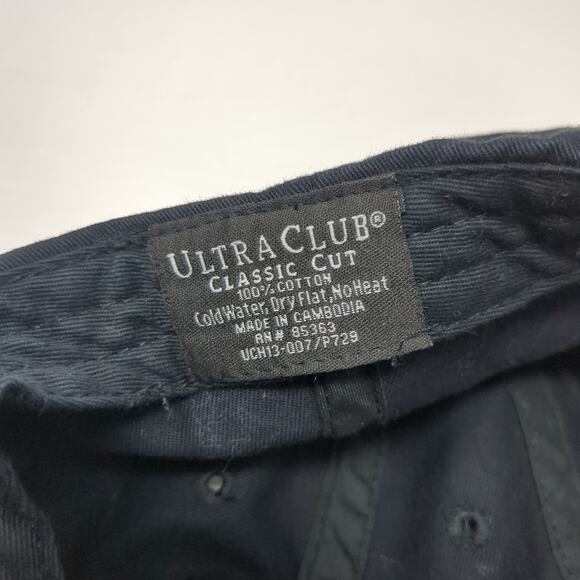 UH&D Strapback Baseball Cap Black One Size Embroidered Classic Cut Ultra Club - Picture 9 of 9